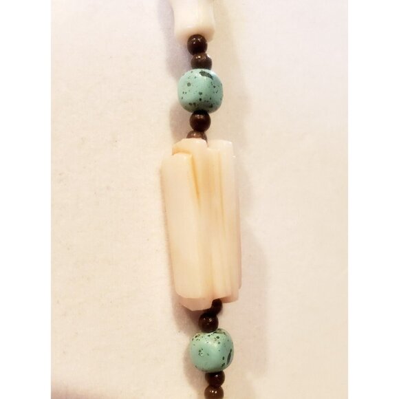 Vintage Boho Long Mixed Bead Chunky Strand Bohemian Necklace 33" - Picture 6 of 7